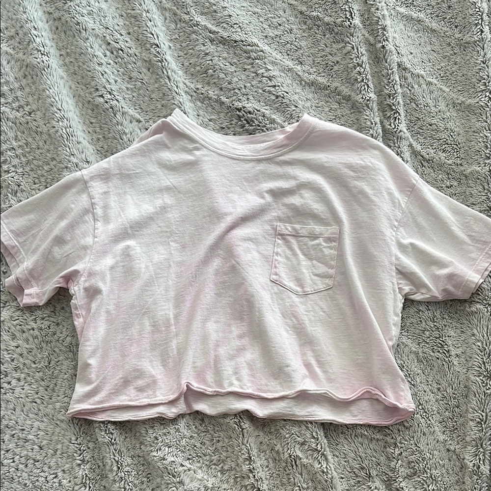 American Eagle Outfitters Pink Boxy Crop T-Shirt
